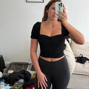 Reformation Delevan Top in Black